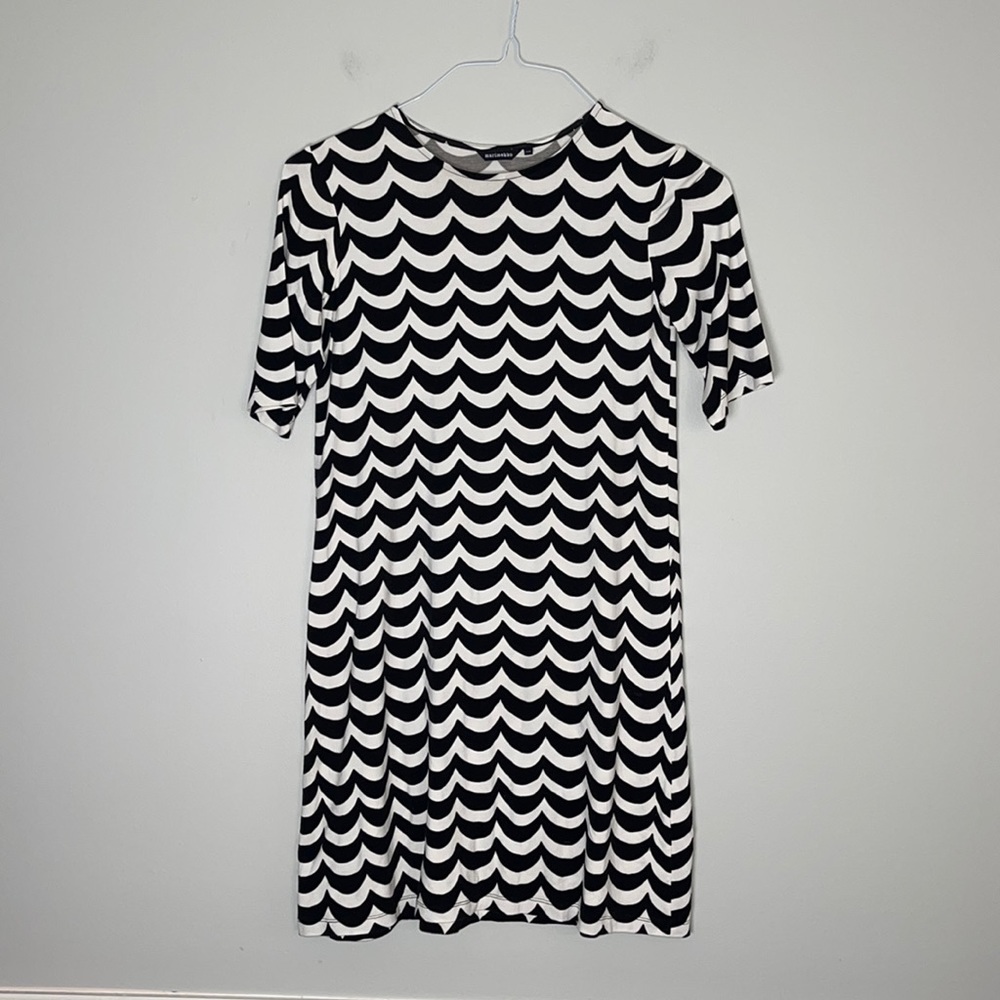 Marimekko XXS Black White Sheath Dress